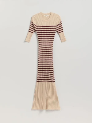 Reserved - Dzianinowa sukienka z wiskozą - wielobarwny