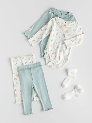 Reserved - Dzianinowe legginsy 2 pack - jasnozielony