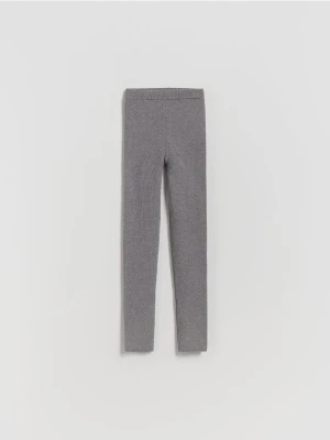 Reserved - Dzianinowe legginsy z wiskozą - ciemnoszary