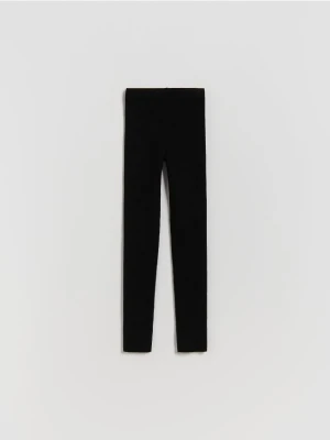 Reserved - Dzianinowe legginsy z wiskozą - czarny