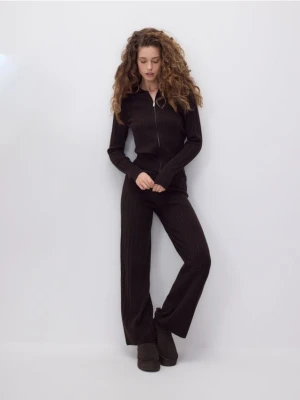 Reserved - Dzianinowe spodnie - brązowy