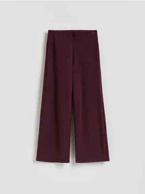 Reserved - Dzianinowe spodnie z bawełną - ciemnofioletowy