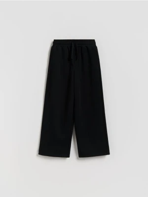 Reserved - Dzianinowe spodnie z bawełną - czarny