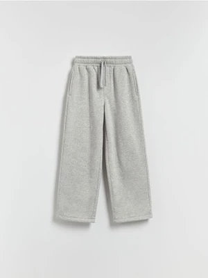 Reserved - Dzianinowe spodnie z bawełną - jasnoszary