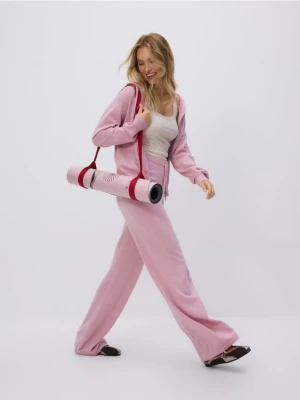 Reserved - Dzianinowe spodnie z dodatkiem wełny - różowy