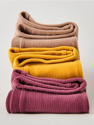 Reserved - Dzianinowe spodnie z haftem - mahoniowy