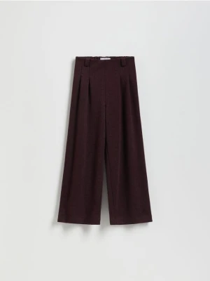 Reserved - Dzianinowe spodnie z wiskozą - bordowy