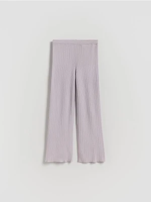 Reserved - Dzianinowe spodnie z wiskozą - lawendowy