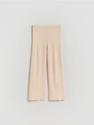 Reserved - Dzianinowe spodnie z wiskozą - pastelowy róż