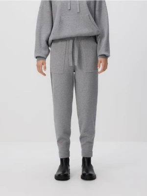 Reserved - Dzianinowe spodnie z wiskozą - szary