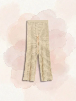 Reserved - Dzianinowe spodnie - złamana biel