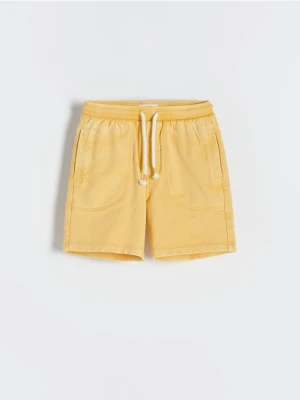 Reserved - Dzianinowe szorty basic - warm olive