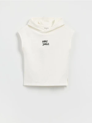 Reserved - Dzianinowy bezrękawnik - złamana biel