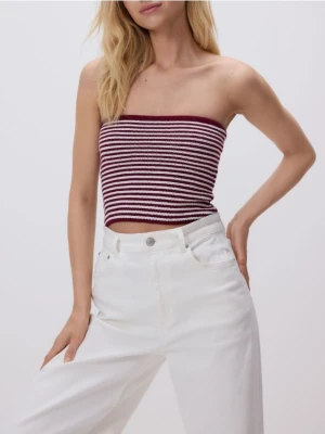 Reserved - Dzianinowy crop top - wielobarwny