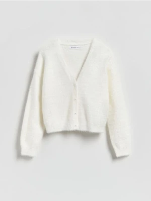 Reserved - Dzianinowy kardigan - biały