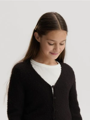 Reserved - Dzianinowy kardigan - brązowy