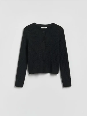 Reserved - Dzianinowy kardigan - czarny