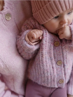 Reserved - Dzianinowy kardigan - jasnofioletowy