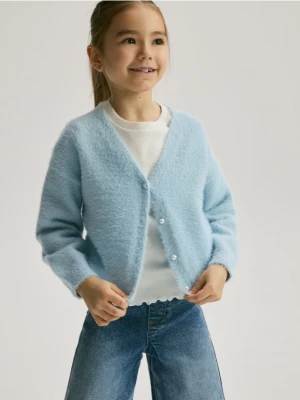 Reserved - Dzianinowy kardigan - jasnoniebieski