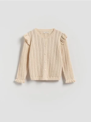 Reserved - Dzianinowy kardigan - kremowy