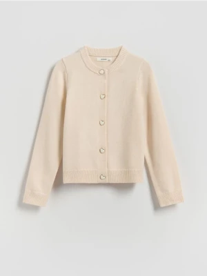 Reserved - Dzianinowy kardigan - kremowy