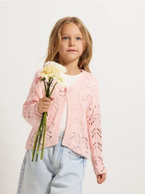 Reserved - Dzianinowy kardigan - pastelowy róż