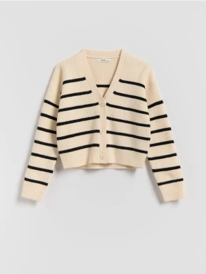 Reserved - Dzianinowy kardigan z wiskozą - wielobarwny