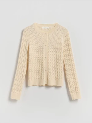 Reserved - Dzianinowy kardigan - złamana biel