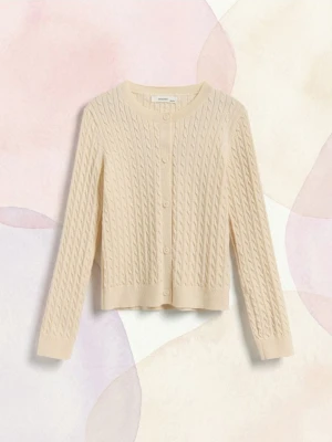 Reserved - Dzianinowy kardigan - złamana biel