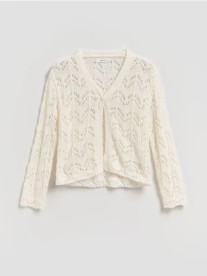 Reserved - Dzianinowy kardigan - złamana biel