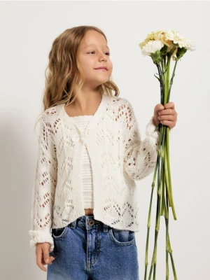 Reserved - Dzianinowy kardigan - złamana biel