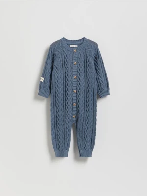 Reserved - Dzianinowy kombinezon - granatowy