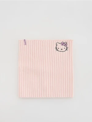 Reserved - Dzianinowy komin Hello Kitty - pastelowy róż