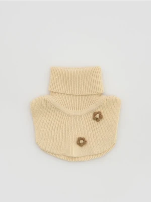 Reserved - Dzianinowy komin z golfem - beżowy