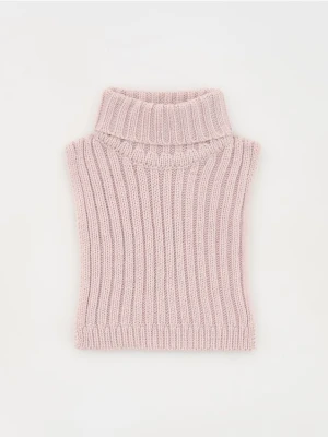 Reserved - Dzianinowy komin z golfem - pastelowy róż