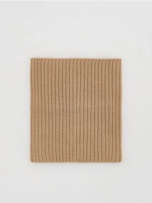 Reserved - Dzianinowy komin z wiskozą - beżowy