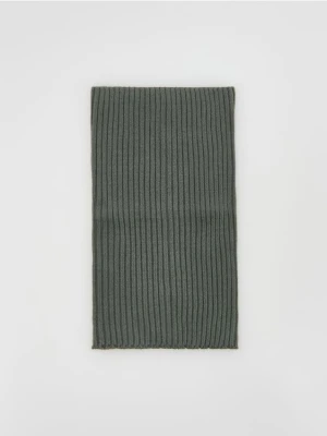 Reserved - Dzianinowy komin z wiskozą - ciemnozielony