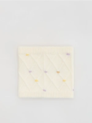 Reserved - Dzianinowy komin - złamana biel