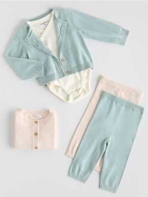 Reserved - Dzianinowy komplet - jasnozielony