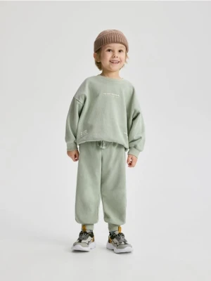 Reserved - Dzianinowy komplet oversize - jasnozielony