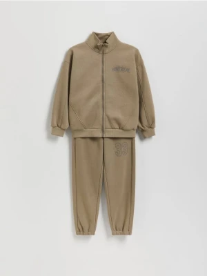 Reserved - Dzianinowy komplet z bawełną - brązowy