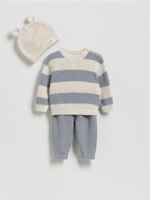 Reserved - Dzianinowy komplet z czapką - ciemnoszary