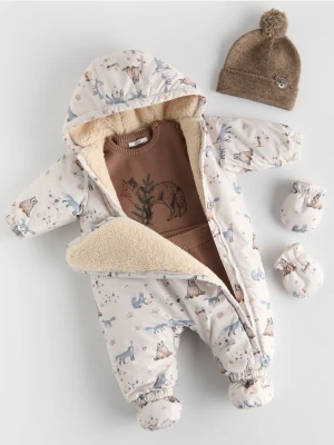 Reserved - Dzianinowy komplet z wiskozą - brązowy