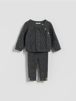 Reserved - Dzianinowy komplet z wiskozą - ciemnoszary