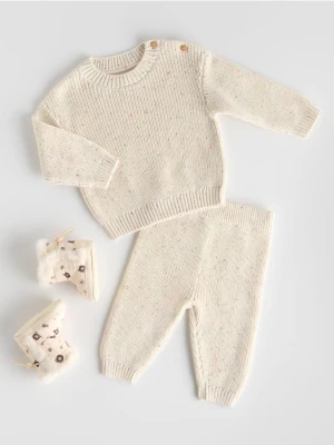 Reserved - Dzianinowy komplet - złamana biel