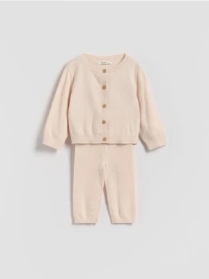 Reserved - Dzianinowy komplet - złamana biel