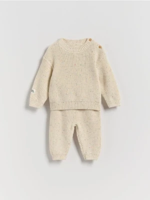 Reserved - Dzianinowy komplet - złamana biel
