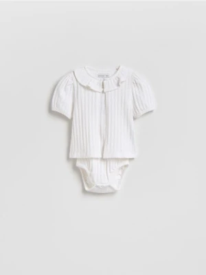 Reserved - Dzianinowy komplet - złamana biel