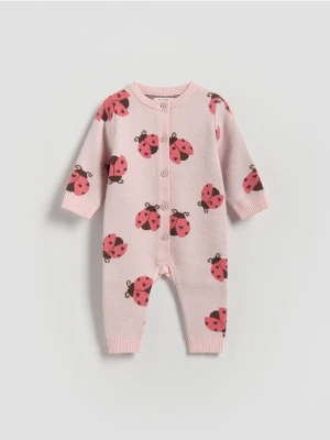 Reserved - Dzianinowy pajacyk z wiskozą - pastelowy róż