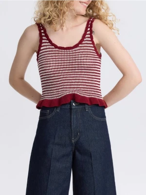 Reserved - Dzianinowy top - bordowy